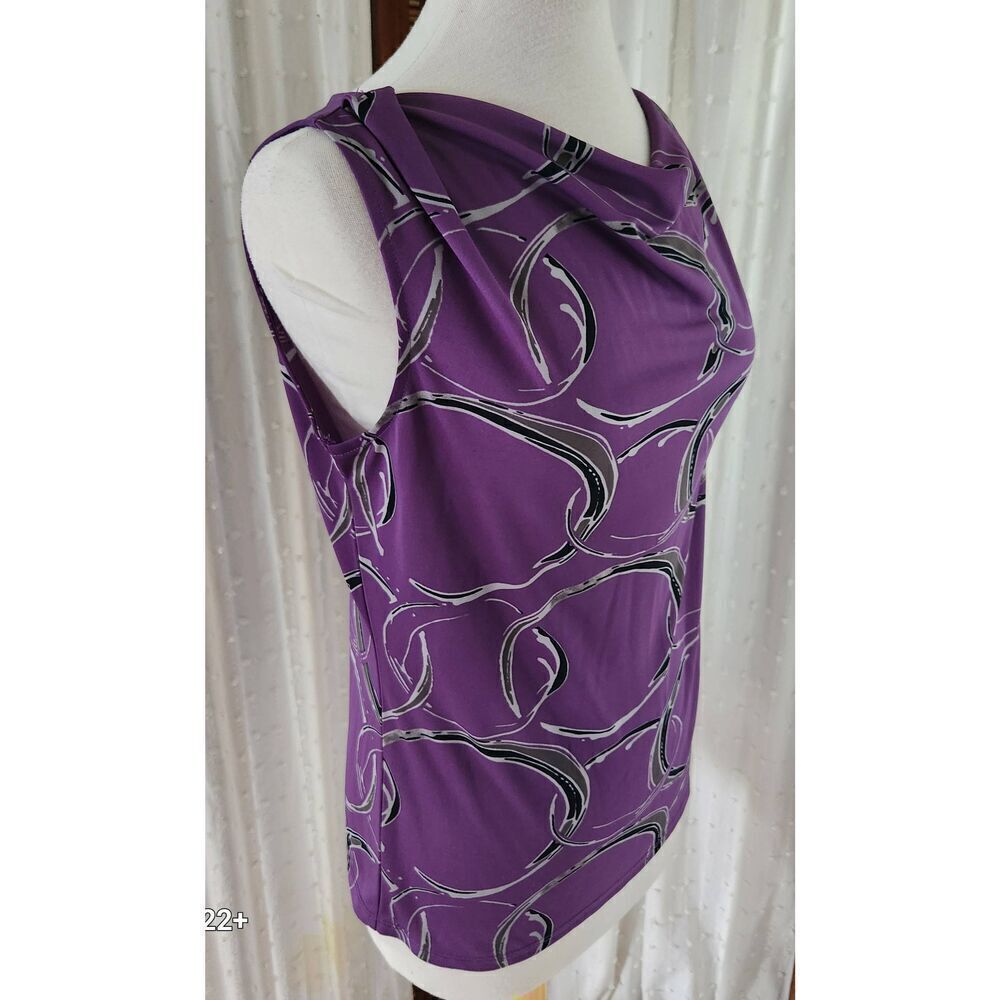 F14 The Limited travel collection dressy no iron drape neck purple layering tank